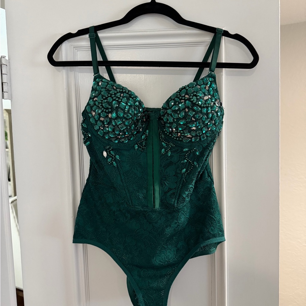 Windsor Green Embellished Bodysuit